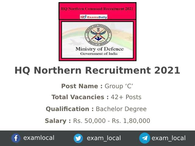 HQ Northern Recruitment 2021 Various Group C Jobs ExamLocal In