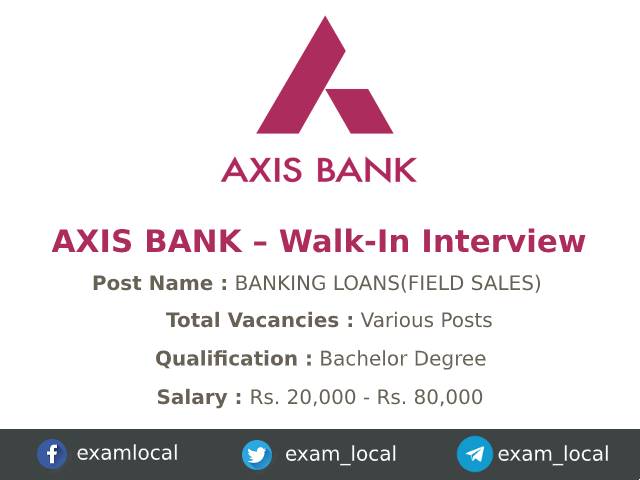 AXIS BANK – Walk-In Interviews for FRESHERS & Experienced on 19th to Sns-Brigh10