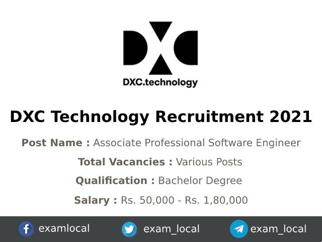 DXC Recruitment 2021 | Various Associate Professional Software Engineer ...