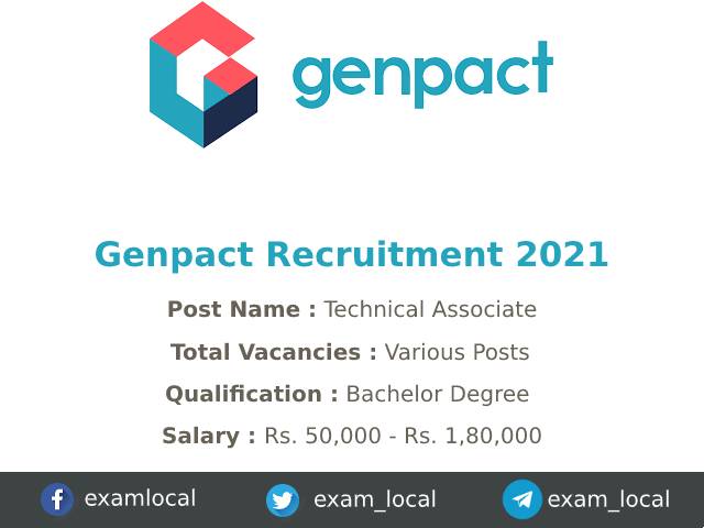 Genpact Recruitment 2021 | Various Technical Associate Jobs - ExamLocal.in