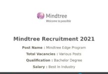 Mindtree Recruitment 2021