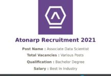 Atonarp Recruitment 2021