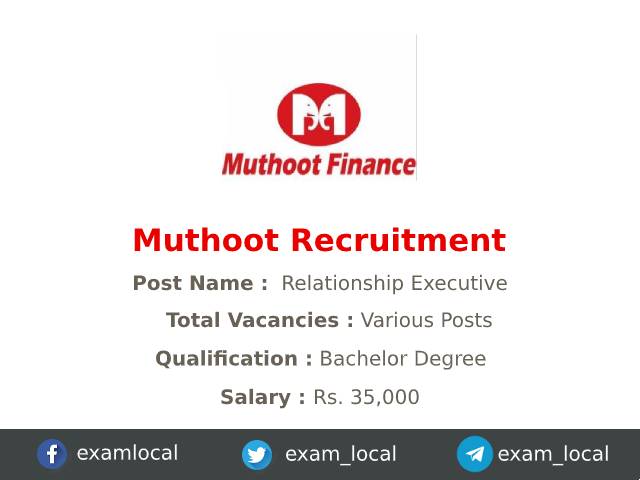 Junior Relationship Executive Role In Muthoot Finance