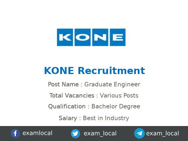 KONE Recruitment 2022 | Various Post Graduate Engineer Trainee Jobs ...